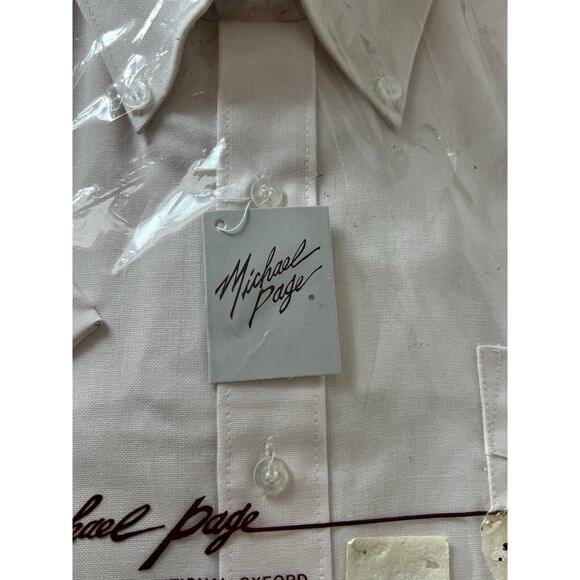 Michael Page Traditional Oxford Pink Short Sleeve Button Down Big Man 18.5 2X - Picture 4 of 6